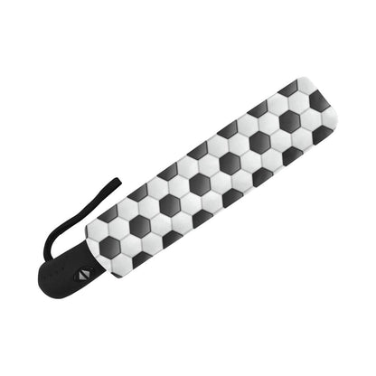 Soccer Ball Texture Print Pattern Automatic Foldable Umbrella