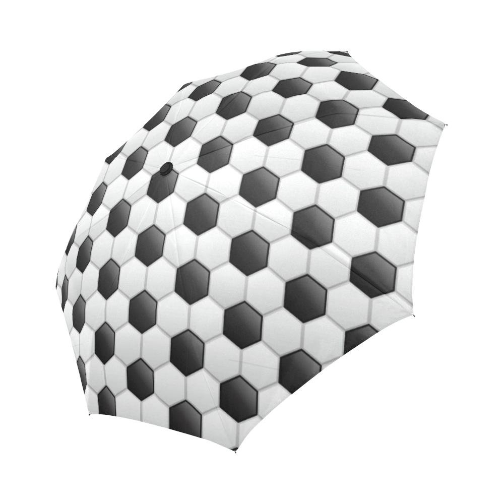Soccer Ball Texture Print Pattern Automatic Foldable Umbrella