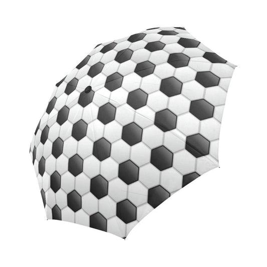 Soccer Ball Texture Print Pattern Automatic Foldable Umbrella