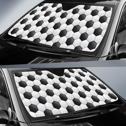 Soccer Ball Texture Print Pattern Car Sun Shade For Windshield