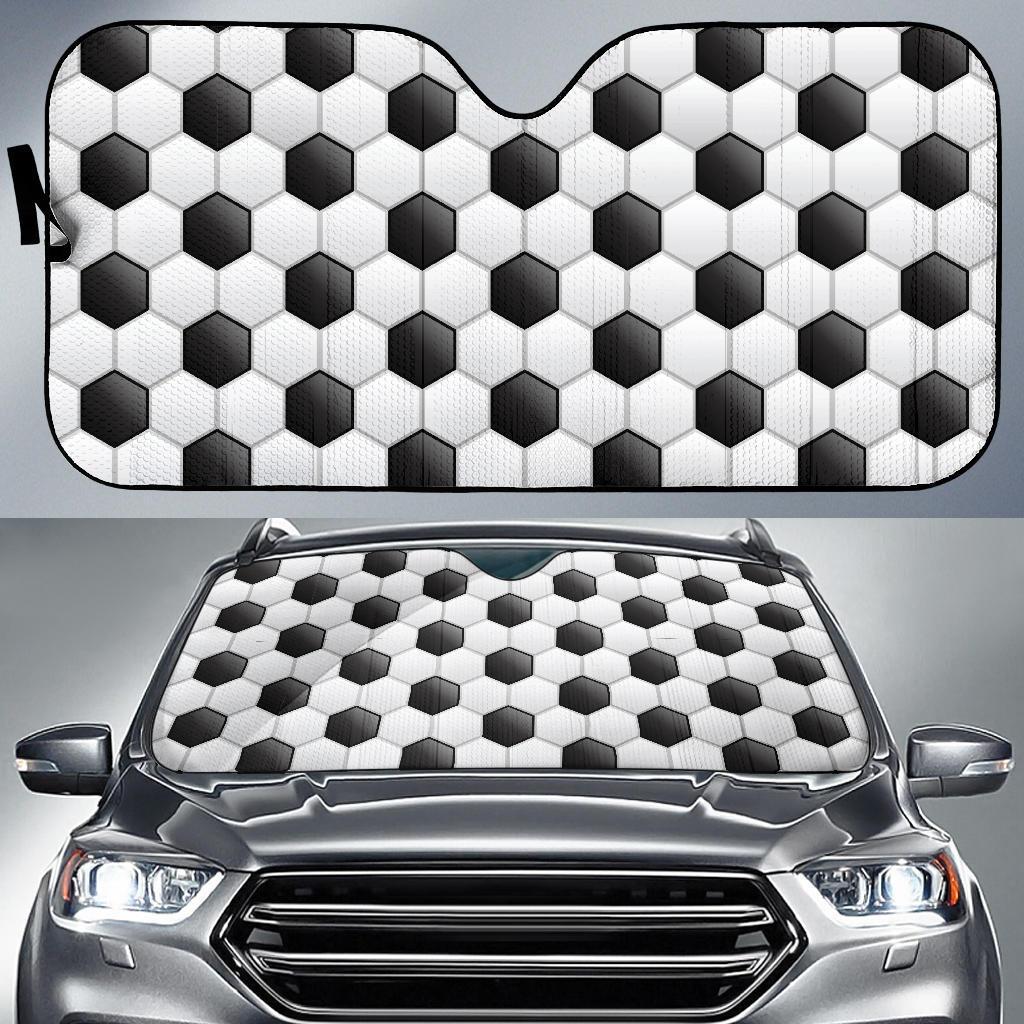Soccer Ball Texture Print Pattern Car Sun Shade For Windshield