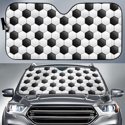 Soccer Ball Texture Print Pattern Car Sun Shade For Windshield