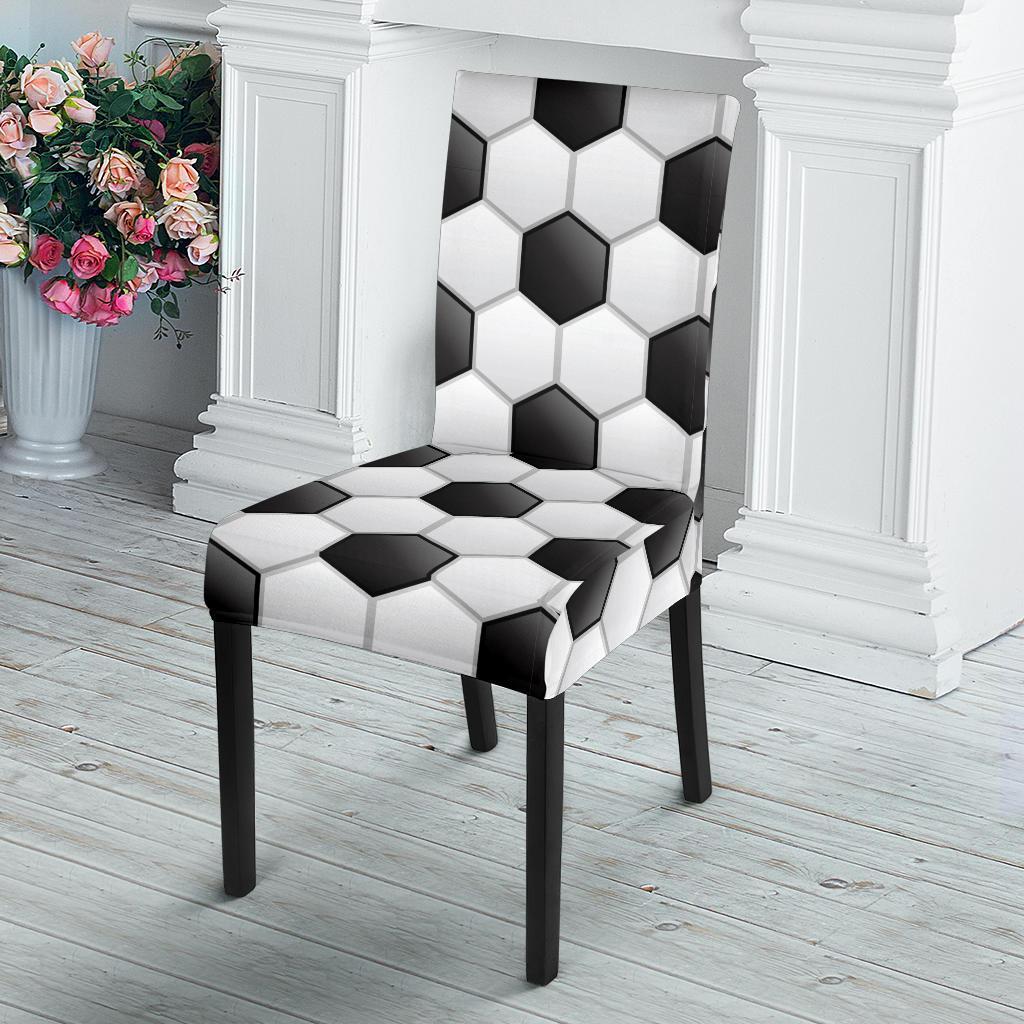 Soccer Ball Texture Print Pattern Dining Chair Slipcover-JTAMIGO.COM