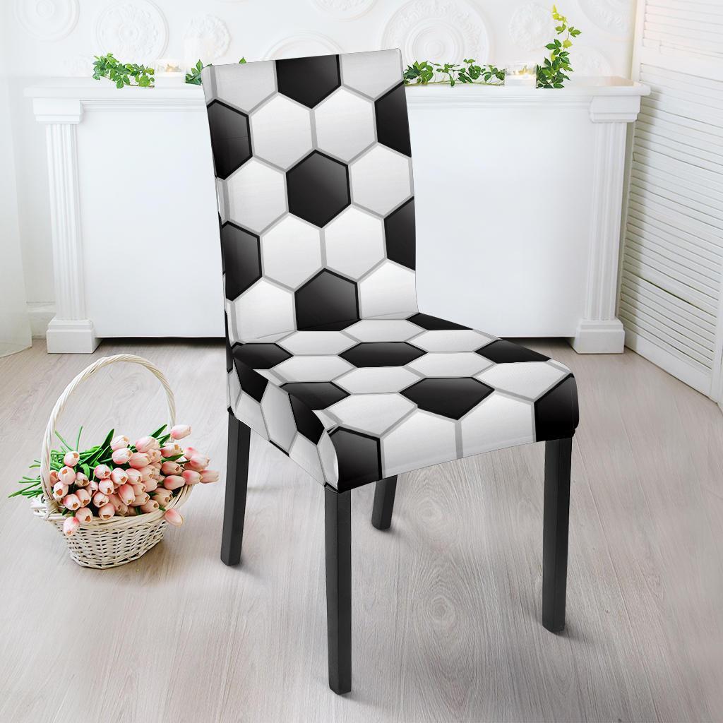 Soccer Ball Texture Print Pattern Dining Chair Slipcover-JTAMIGO.COM