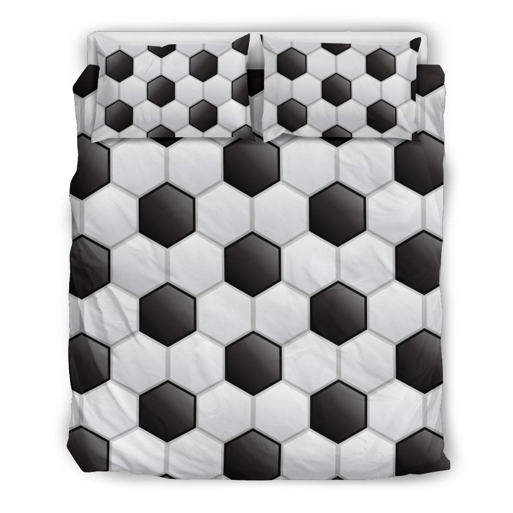 Soccer Ball Texture Print Pattern Duvet Cover Bedding Set