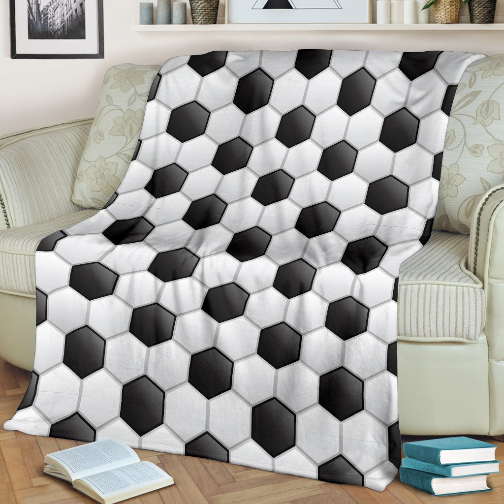Soccer Ball Texture Print Pattern Fleece Blanket