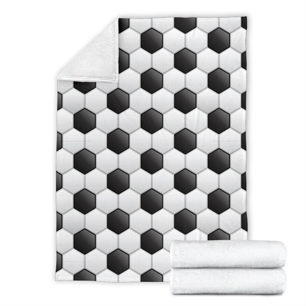 Soccer Ball Texture Print Pattern Fleece Blanket