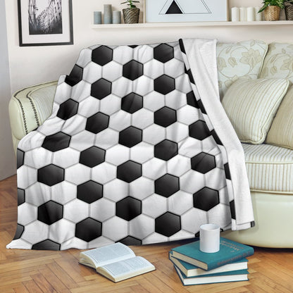 Soccer Ball Texture Print Pattern Fleece Blanket