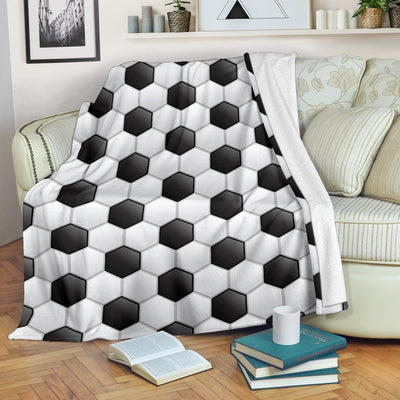 Soccer Ball Texture Print Pattern Fleece Blanket