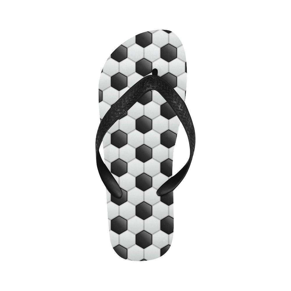 Soccer Ball Texture Print Pattern Flip Flops-JTAMIGO.COM