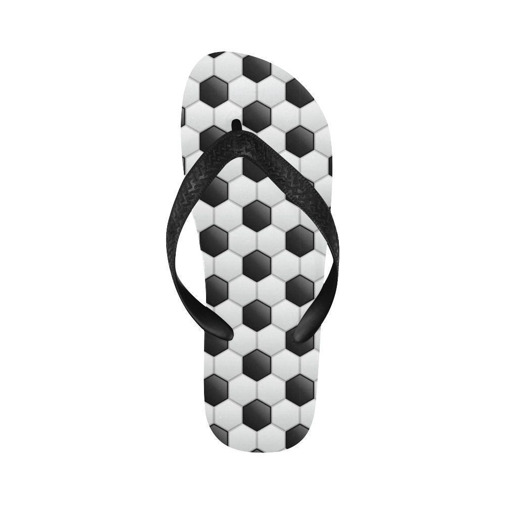 Soccer Ball Texture Print Pattern Flip Flops-JTAMIGO.COM
