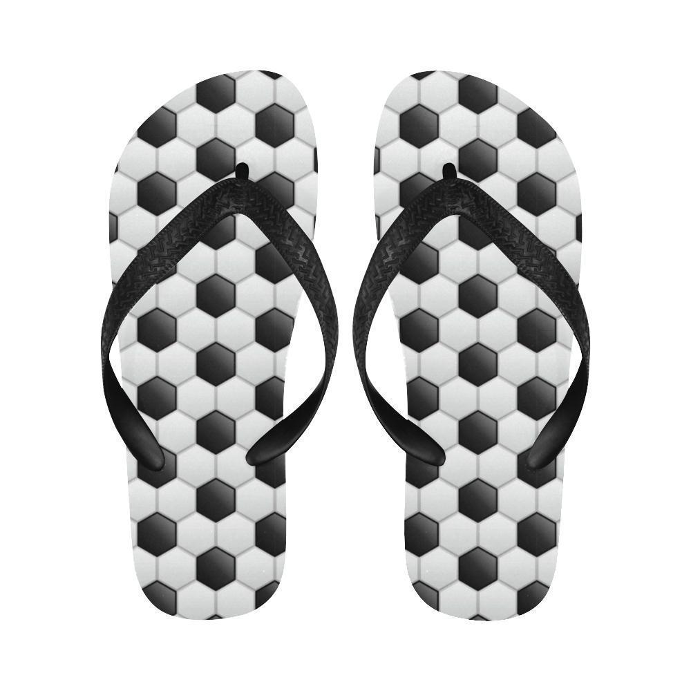 Soccer Ball Texture Print Pattern Flip Flops-JTAMIGO.COM