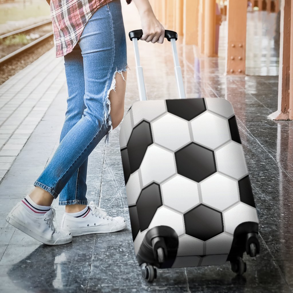 Soccer Ball Texture Print Pattern Luggage Cover Protector