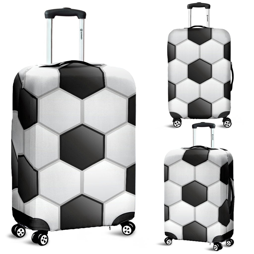 Soccer Ball Texture Print Pattern Luggage Cover Protector