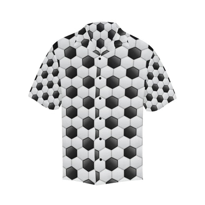 Soccer Ball Texture Print Pattern Men Aloha Hawaiian Shirt