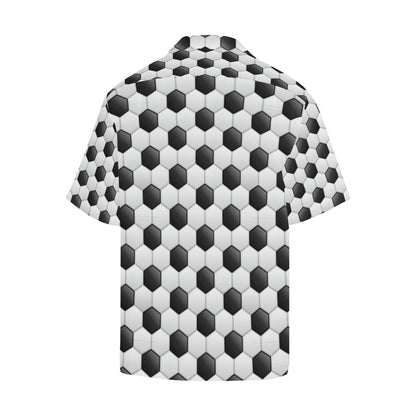 Soccer Ball Texture Print Pattern Men Aloha Hawaiian Shirt