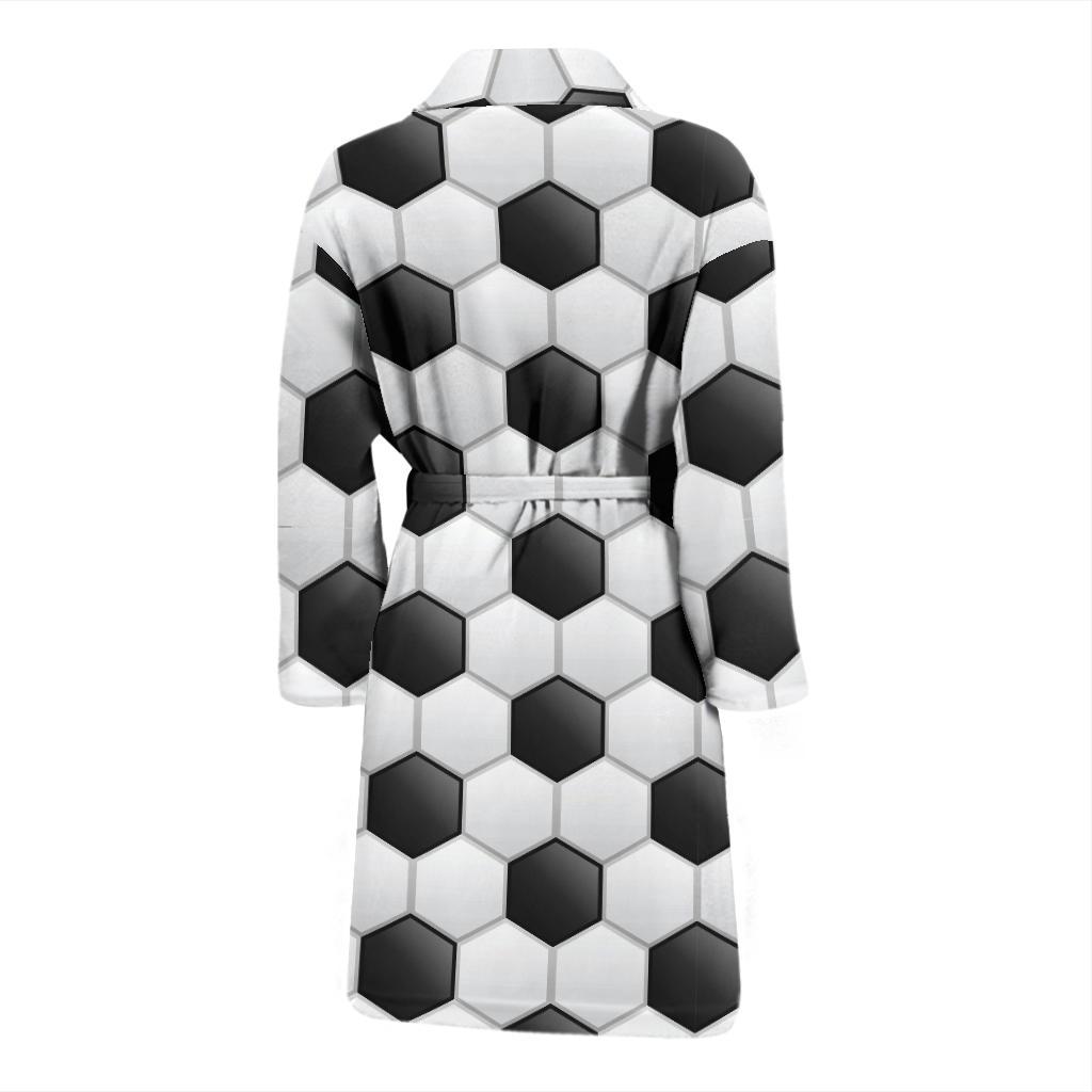 Soccer Ball Texture Print Pattern Men Bath Robe-JTAMIGO.COM