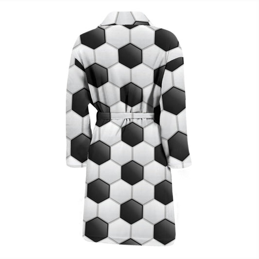 Soccer Ball Texture Print Pattern Men Bath Robe-JTAMIGO.COM
