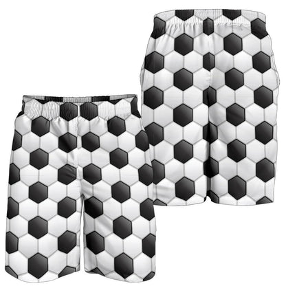 Soccer Ball Texture Print Pattern Mens Shorts-JTAMIGO.COM