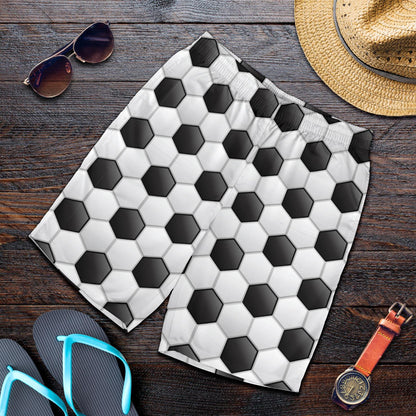 Soccer Ball Texture Print Pattern Mens Shorts-JTAMIGO.COM