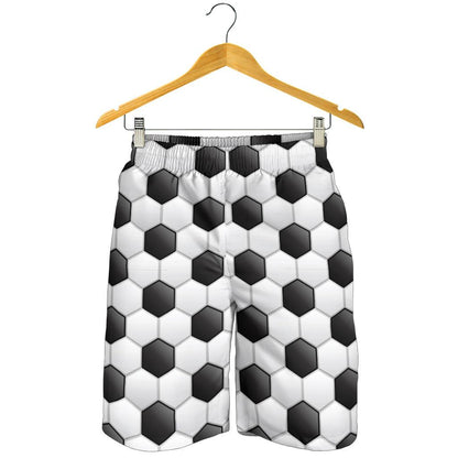 Soccer Ball Texture Print Pattern Mens Shorts-JTAMIGO.COM
