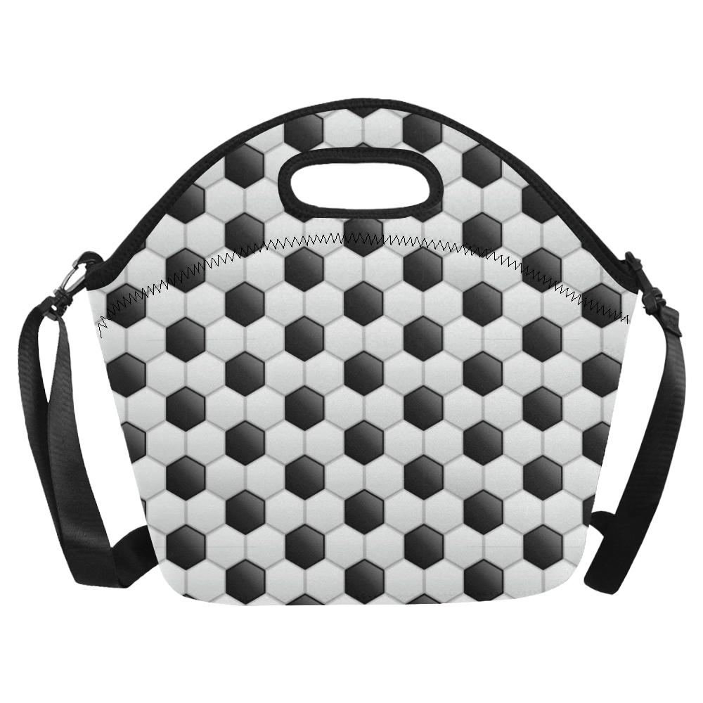 Soccer Ball Texture Print Pattern Neoprene Lunch Bag (Model 1669)(Large)-JTAMIGO.COM