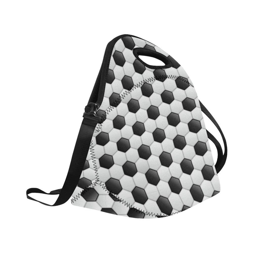 Soccer Ball Texture Print Pattern Neoprene Lunch Bag (Model 1669)(Large)-JTAMIGO.COM