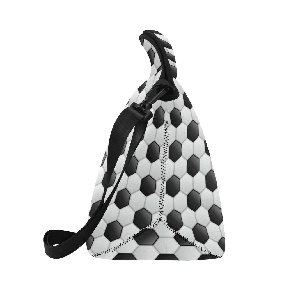Soccer Ball Texture Print Pattern Neoprene Lunch Bag (Model 1669)(Large)-JTAMIGO.COM