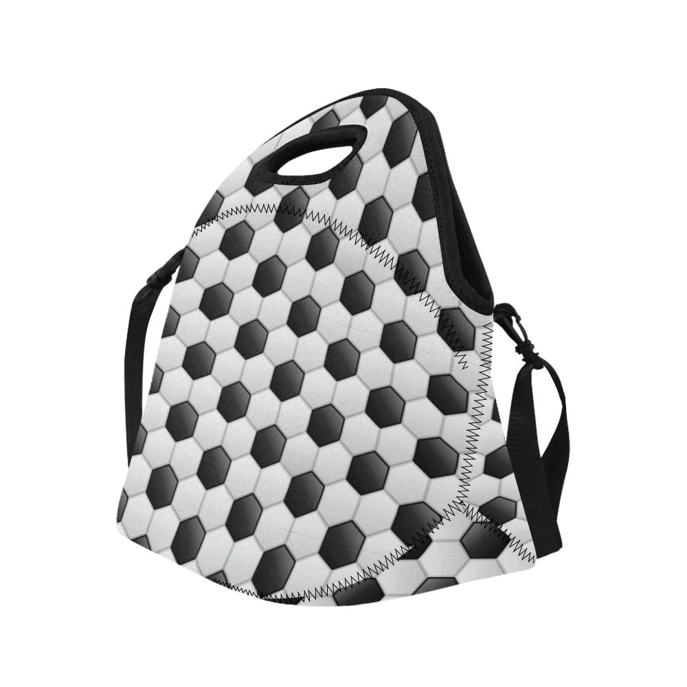 Soccer Ball Texture Print Pattern Neoprene Lunch Bag (Model 1669)(Large)-JTAMIGO.COM