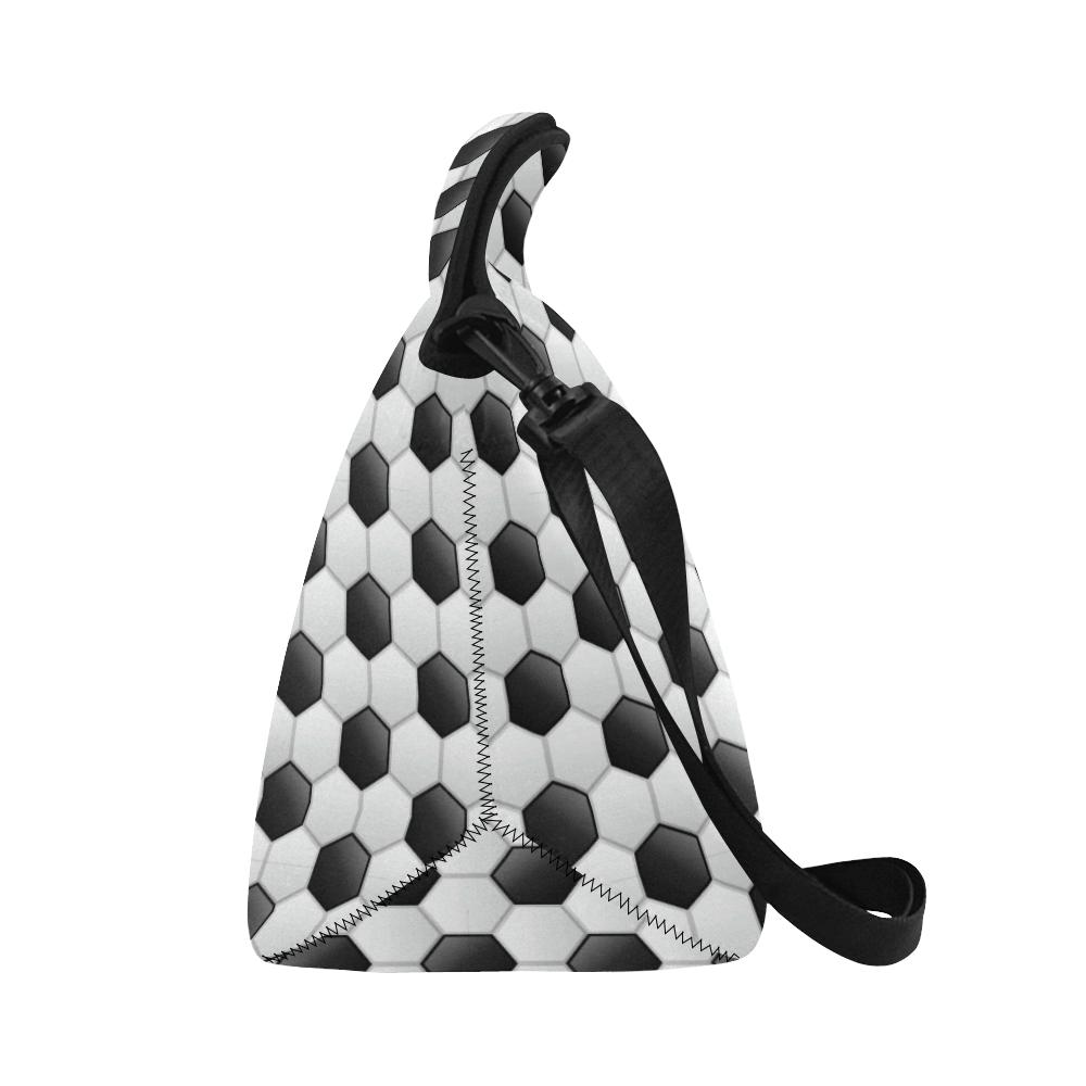 Soccer Ball Texture Print Pattern Neoprene Lunch Bag (Model 1669)(Large)-JTAMIGO.COM