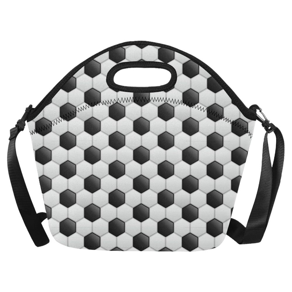 Soccer Ball Texture Print Pattern Neoprene Lunch Bag (Model 1669)(Large)-JTAMIGO.COM