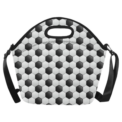 Soccer Ball Texture Print Pattern Neoprene Lunch Bag (Model 1669)(Large)-JTAMIGO.COM