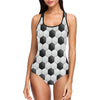 Soccer Ball Texture Print Pattern One Piece Swimsuit-JTAMIGO.COM