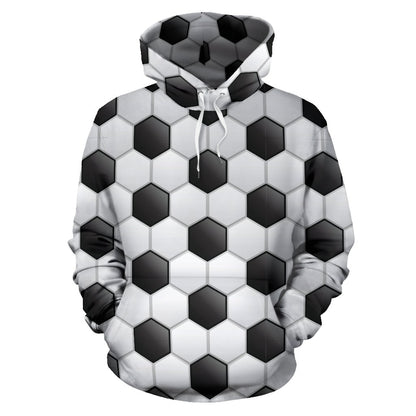 Soccer Ball Texture Print Pattern Pullover Hoodie