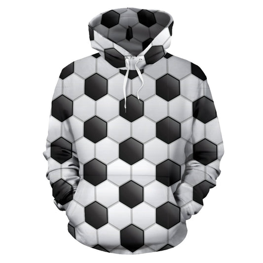 Soccer Ball Texture Print Pattern Pullover Hoodie