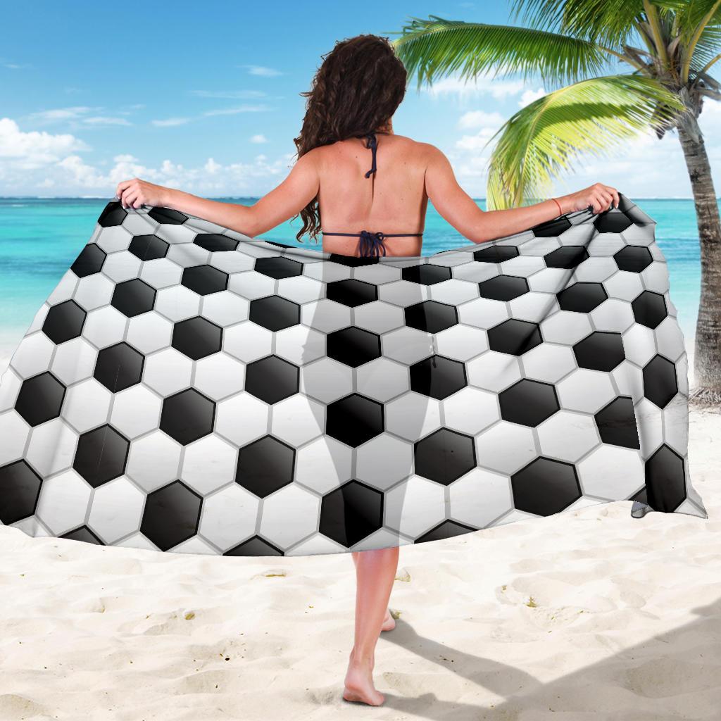 Soccer Ball Texture Print Pattern Sarong Pareo Wrap