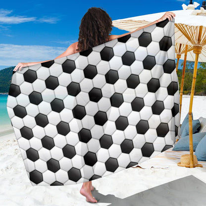 Soccer Ball Texture Print Pattern Sarong Pareo Wrap