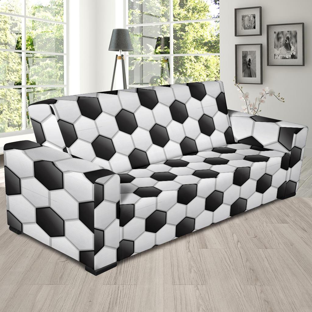 Soccer Ball Texture Print Pattern Sofa Slipcover-JTAMIGO.COM