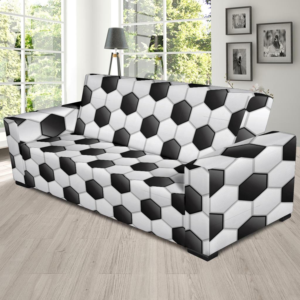 Soccer Ball Texture Print Pattern Sofa Slipcover-JTAMIGO.COM