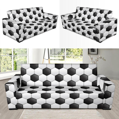 Soccer Ball Texture Print Pattern Sofa Slipcover-JTAMIGO.COM