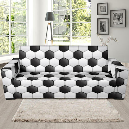 Soccer Ball Texture Print Pattern Sofa Slipcover-JTAMIGO.COM