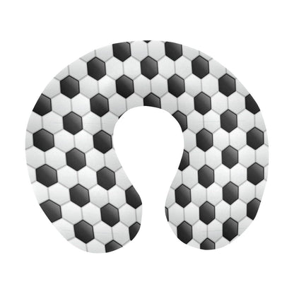 Soccer Ball Texture Print Pattern U-Shaped Travel Neck Pillow-JTAMIGO.COM