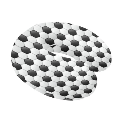 Soccer Ball Texture Print Pattern U-Shaped Travel Neck Pillow-JTAMIGO.COM
