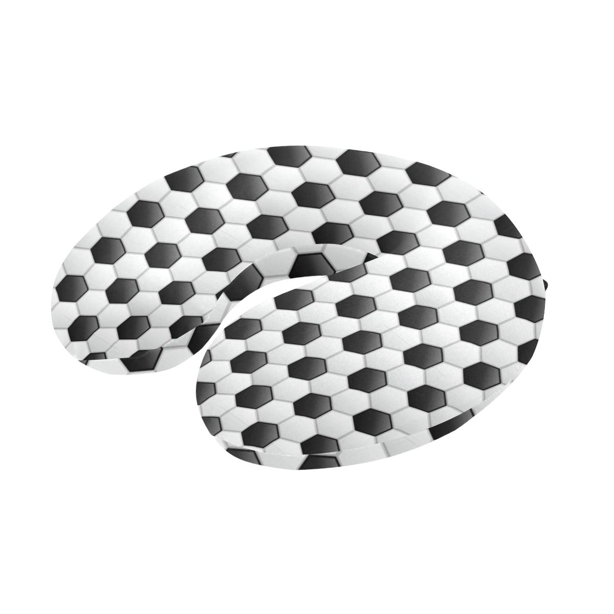 Soccer Ball Texture Print Pattern U-Shaped Travel Neck Pillow-JTAMIGO.COM