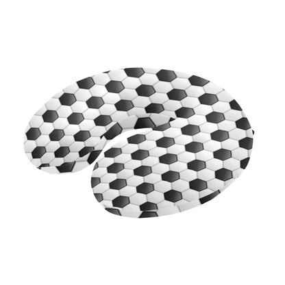 Soccer Ball Texture Print Pattern U-Shaped Travel Neck Pillow-JTAMIGO.COM