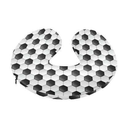 Soccer Ball Texture Print Pattern U-Shaped Travel Neck Pillow-JTAMIGO.COM