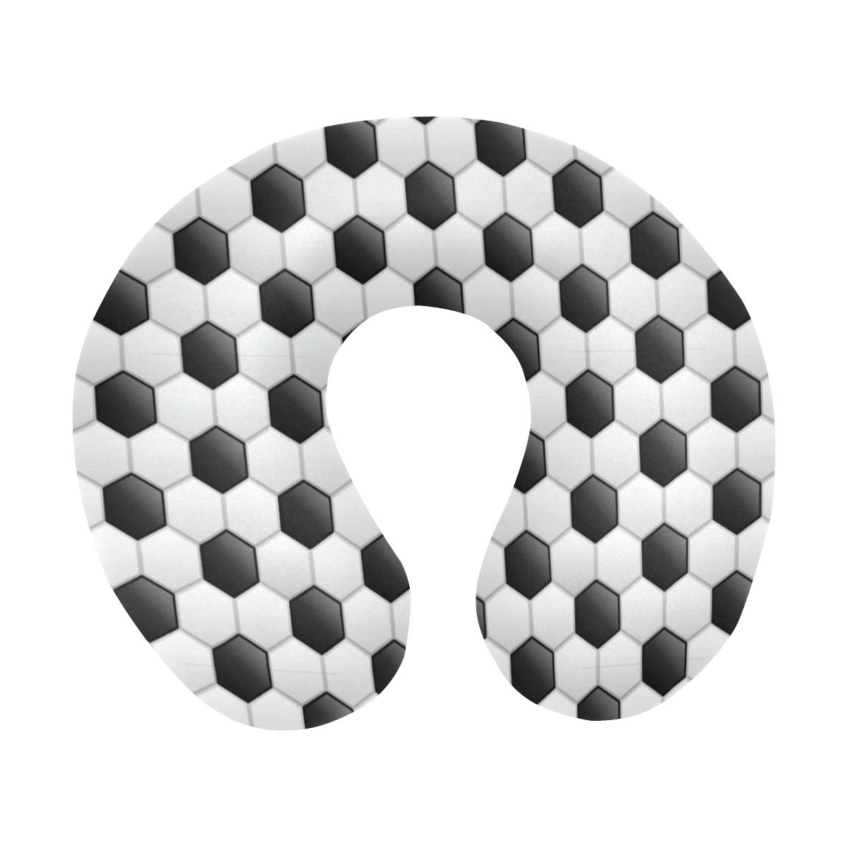 Soccer Ball Texture Print Pattern U-Shaped Travel Neck Pillow-JTAMIGO.COM
