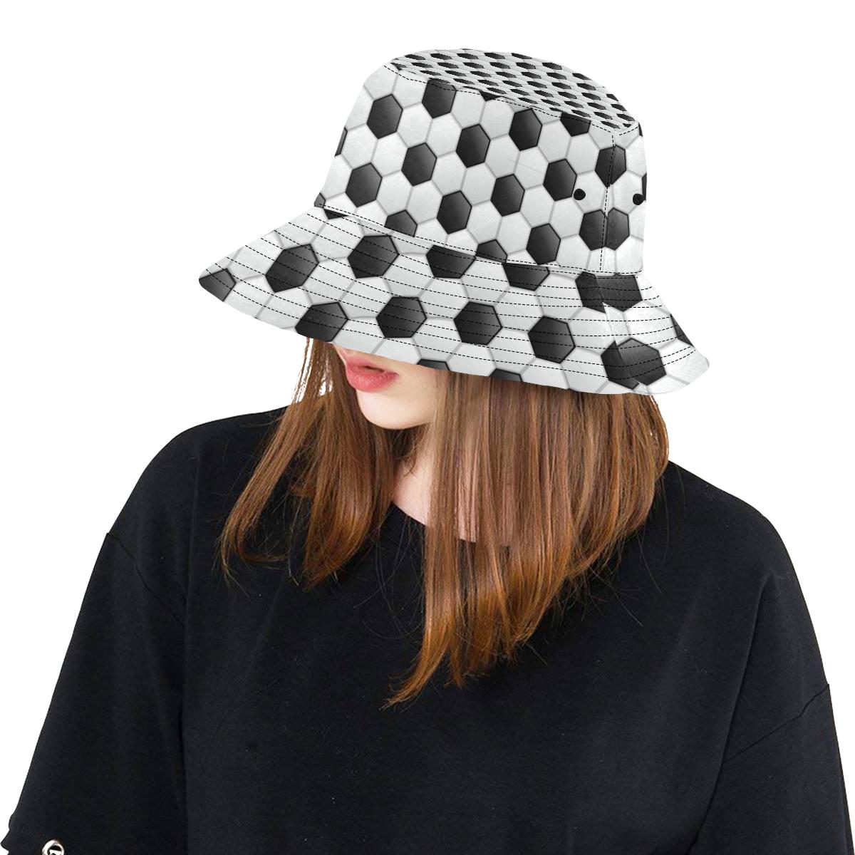 Soccer Ball Texture Print Pattern Unisex Bucket Hat