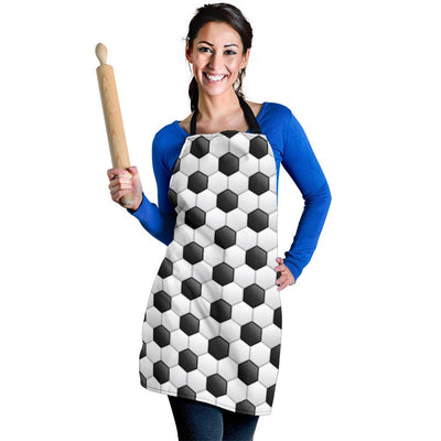 Soccer Ball Texture Print Pattern Women Apron
