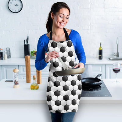 Soccer Ball Texture Print Pattern Women Apron